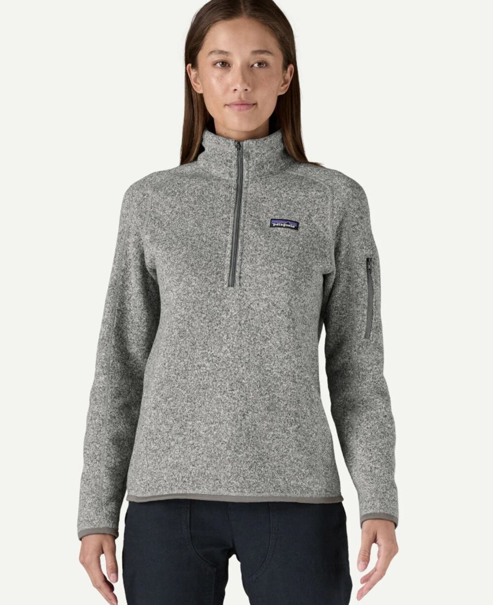 PATAGONIA Women's Better Sweater 1/4-Zip Fleece Pullover Medium Gray